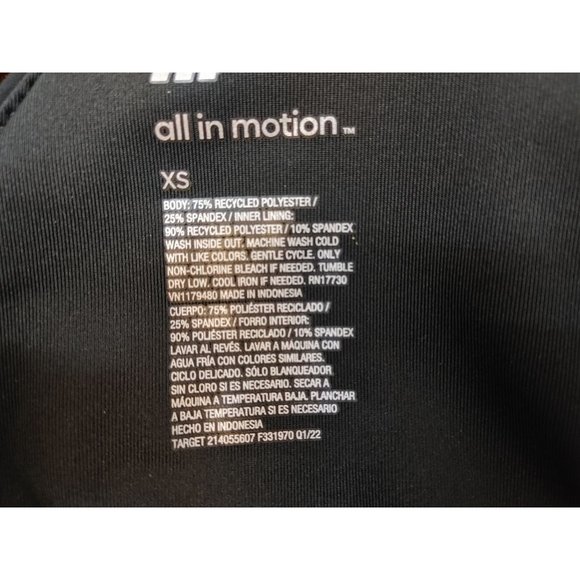 Women's Marbel Print Longline Cropped Tank Bra - All in Motion Black Size XS - Picture 4 of 6